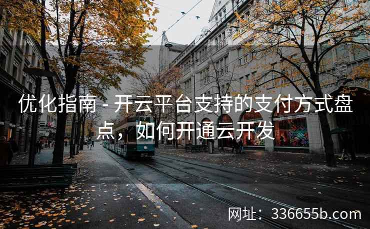优化指南 - 开云平台支持的支付方式盘点，如何开通云开发